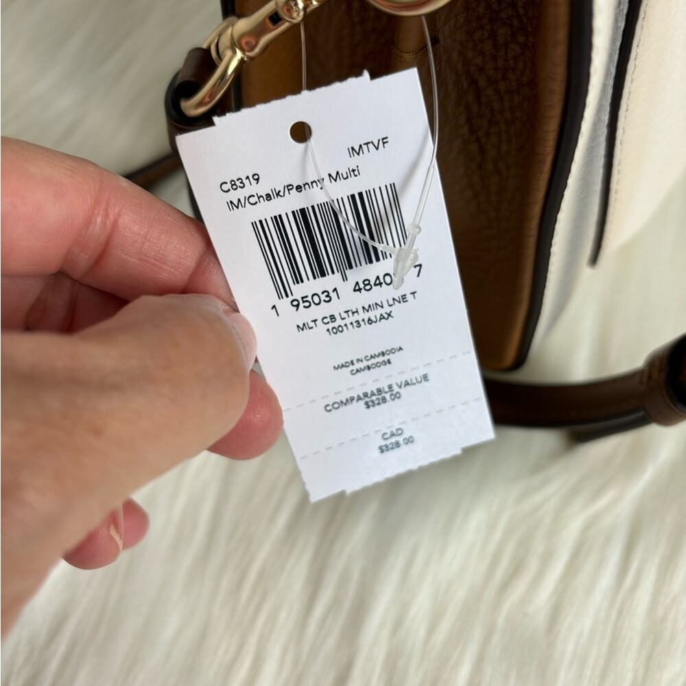 NWT Coach Mini Lane Top Handle In Colorblock In Chalk/Penny Multi/Pebble Leather - Picture 12 of 12